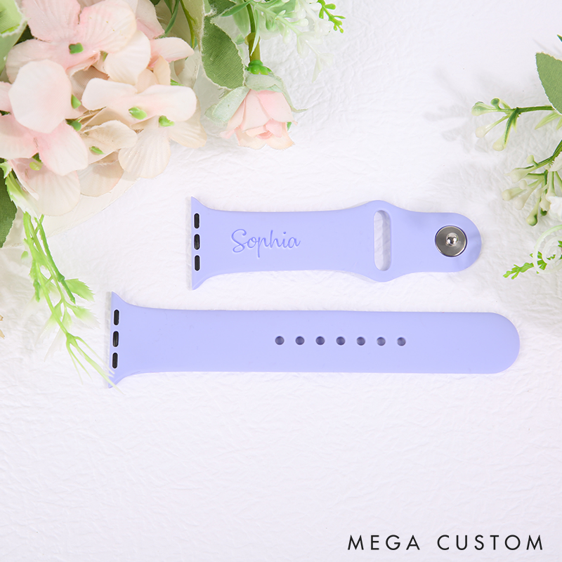 Personalized Apple Watch Band with Name Custom Engraved Watch Strap Adjustable Comfortable Band Gift for Women Anniversary Gift for Girlfriend Birthday Gifts for Him