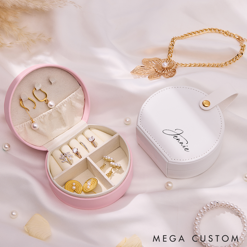 Personalized Jewelry Box Custom Name Jewelry Case Storage Gift for Her Name Travel Jewelry Case