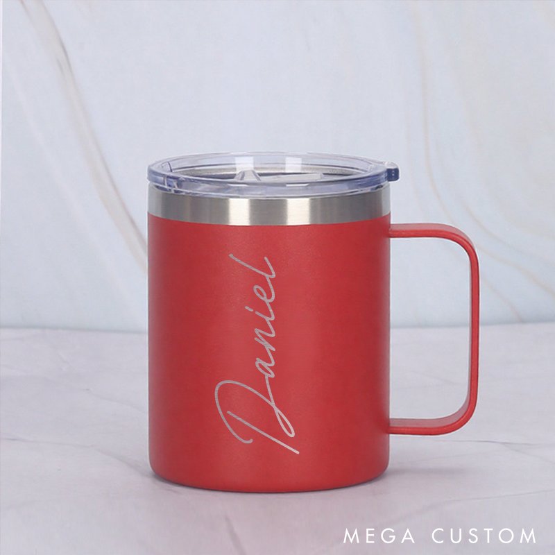 Personalized Insulated Coffee Mug with Custom Name Stainless Steel Travel Cup with Lid for Hot and Cold Drinks 