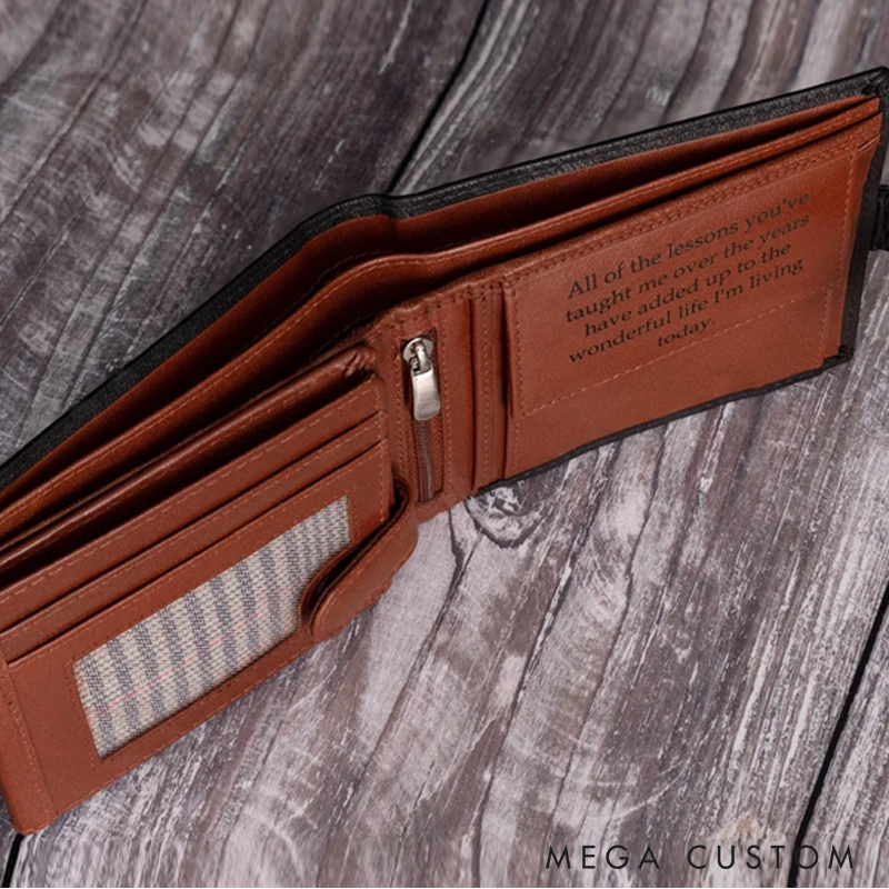 Personalized Leather Wallet for Men Engraved Leather Wallet with Name Mens Wallet Leather Wallet For Him Groomsmen Wallet Boyfriend Gift Dad Gift Husband Gift