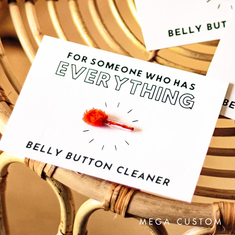 Red Belly Button Lint Brush Gag Gift Stocking Stuffer | Belly Button Cleaner Funny Gift for Christmas Stockings Novelty Gifts