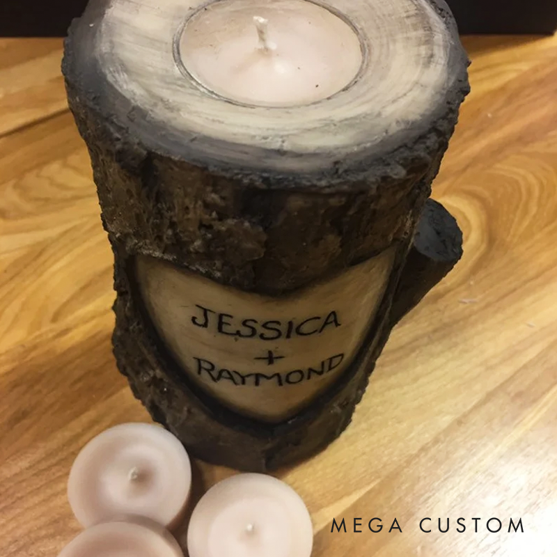 Personalized Log Candle (All Wax) Scented Soy Names Valentines Day Boyfriend Gift 16th Anniversary Christmas Gift For Him Or Her Romantic