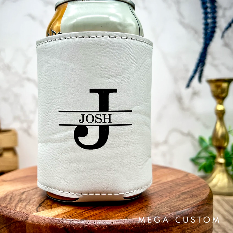 Personalized Can Cooler & Bottle Opener Set Groomsmen Proposal Gift Stocking Stuffer Christmas Gift for Him Custom Gift for Men