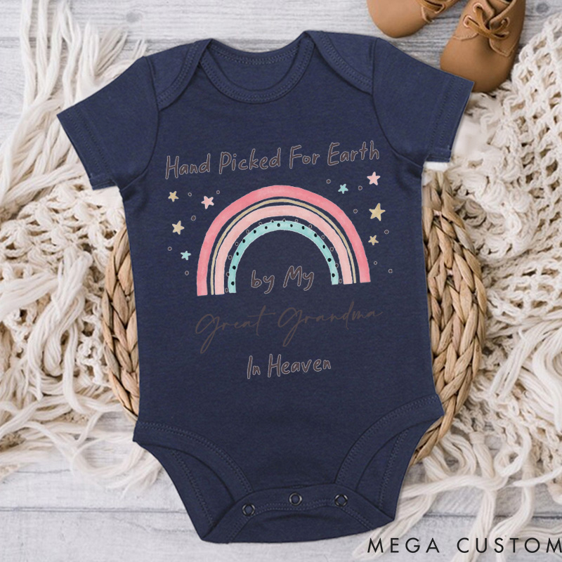Personalized Handpicked for Earth Onesie in Heaven Onesie Baby Bodysuit Announcement Onesie Heaven Sent Onesie New Baby Gift Baby Shower Gift