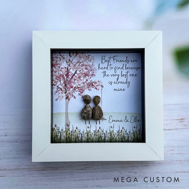 Personalised Best Friend Pebble Picture Friend Pebble Art Best Friend Birthday Christmas Gift For Her Christmas Friend Gif