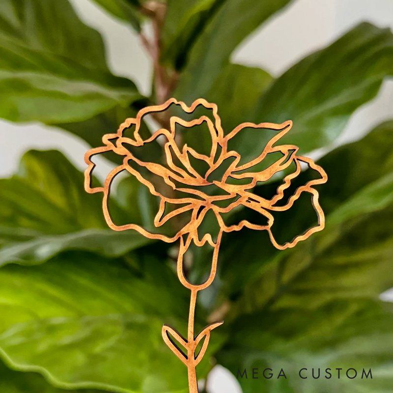 Personalized Wood Birth Flower Garden Gifts for Mom Customized Wood Gifts Flower Decoration Walnut Wood Art Mother's Day Gift