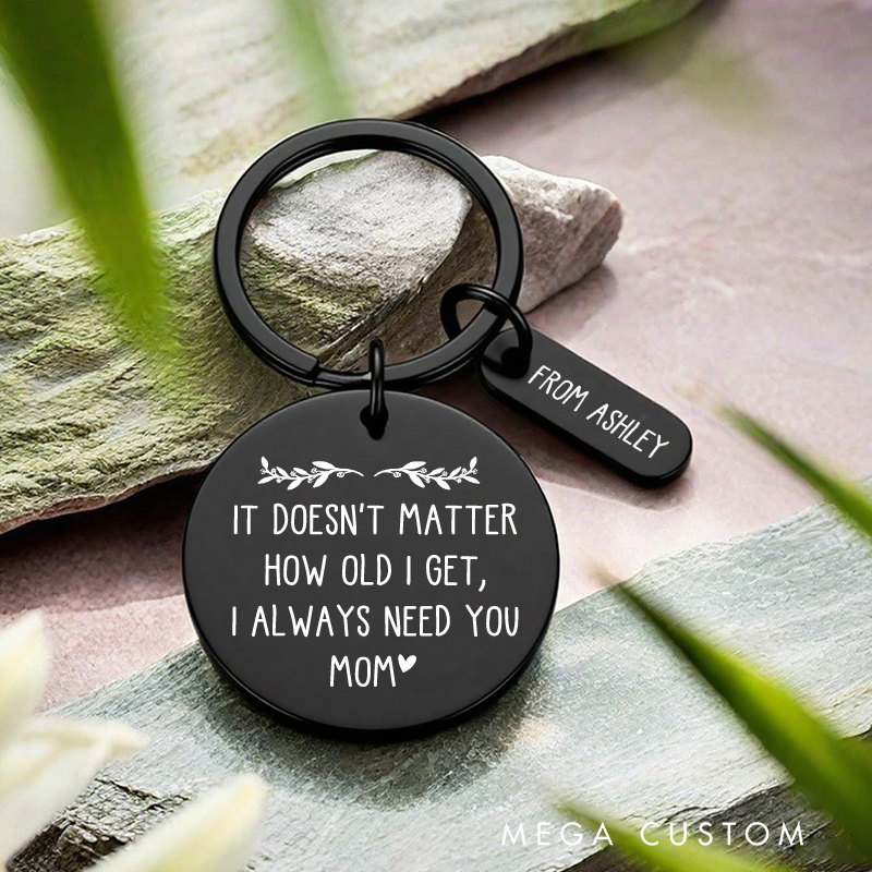 Personalized Stainless Steel Keychain I Need You Mom Keychain Charm Gifts for Mom Mom Gifts Small Gifts for Mom Birthday Gift from Daughter Son