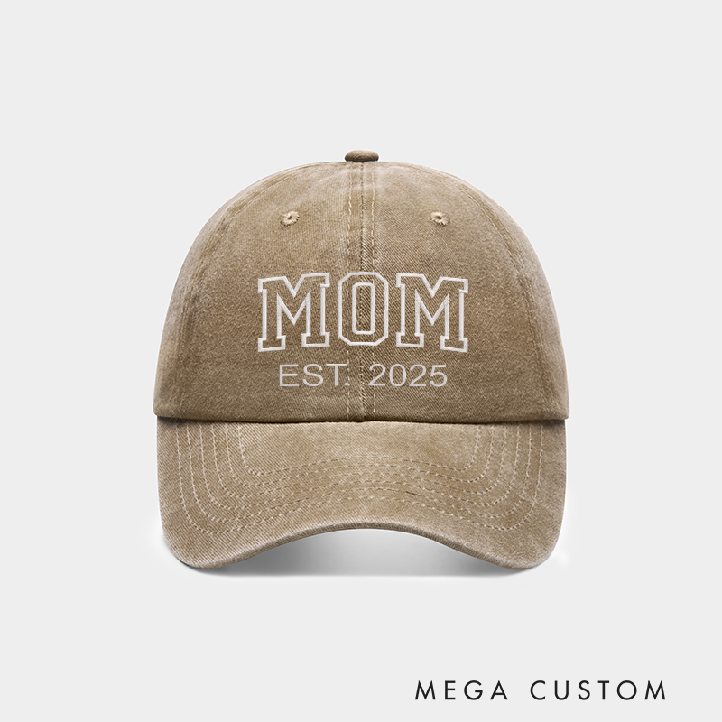 Personalized Mom Embroidered Hat Custom Dad Hat with Est Year Gift for New Mom Dad Vintage Baseball Hat Mother's Day Gift for Mom