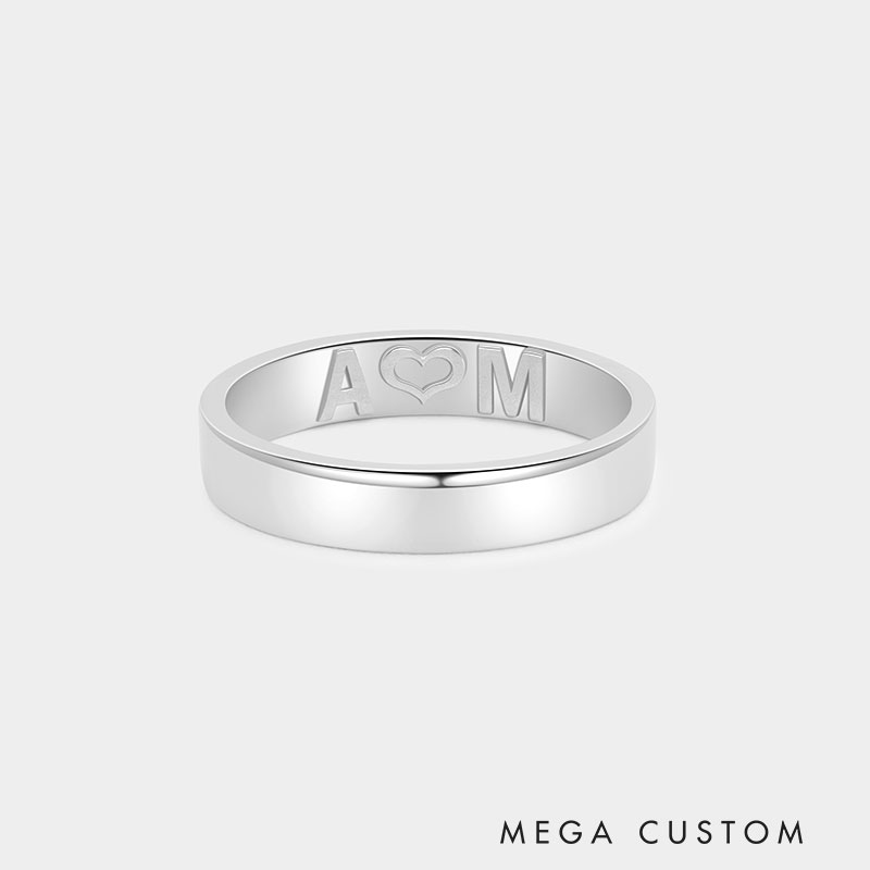 Personalized Love Imprint Seal Ring 925 Sterling Silver