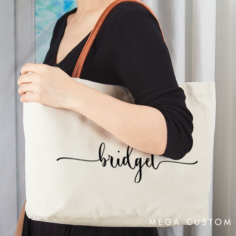Personalized Tote Bag with Name Custom Name Bag Canvas for Her Tote Bag Gift for Her Bridemaid Gifts Bag Gift for Women