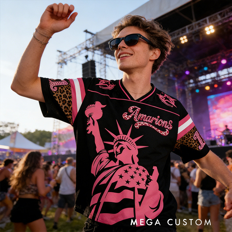 Personalized Sport-Themed Statue of Liberty Jersey with Custom Leopard Print Number for Sport Fans