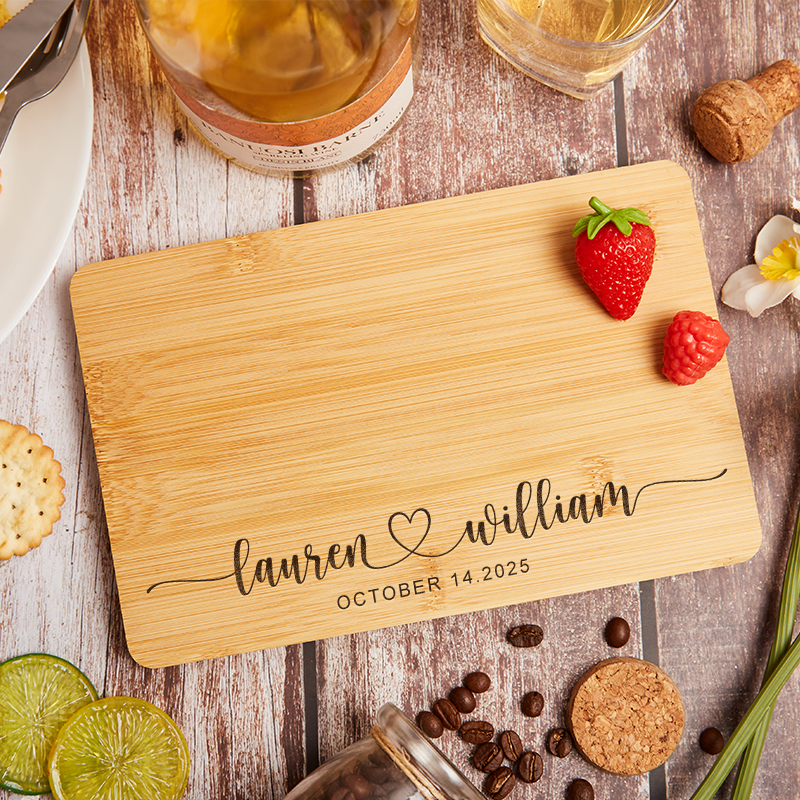 Personalized Cutting Board for Her Valentine’s Day Gift for Wife or Girlfriend Custom Engraved Wood Board Anniversary Gift