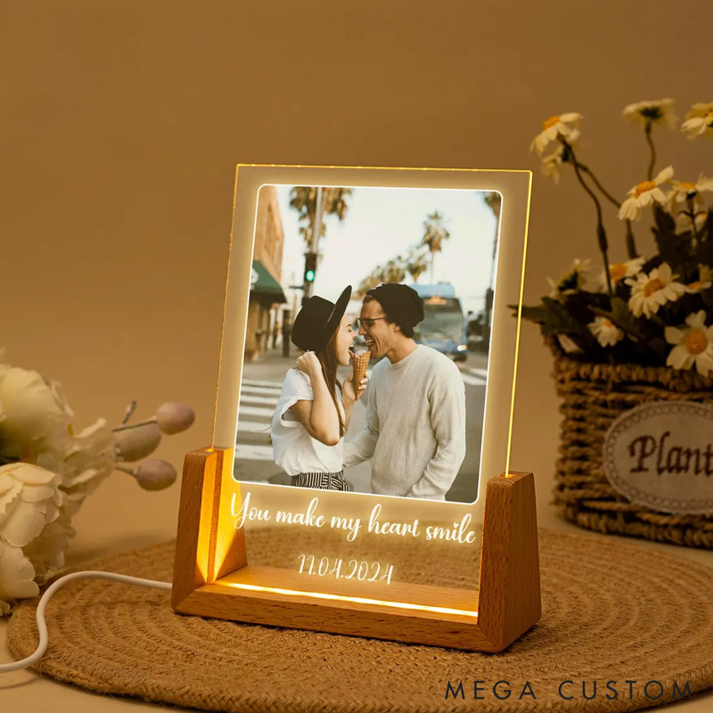 Peronalized Photo Night Light Custom Photo Collage Frame Lamp Wedding Gift for Couple Valentines Day Gift Anniversary Gift