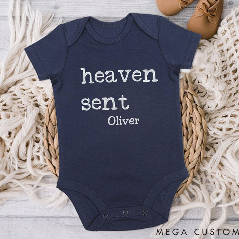 Personalized Handpicked for Earth Onesie Heaven Sent Onesie in Heaven Onesie Baby Bodysuit Baby Shower Gift Baby Announcement Onesie New Baby