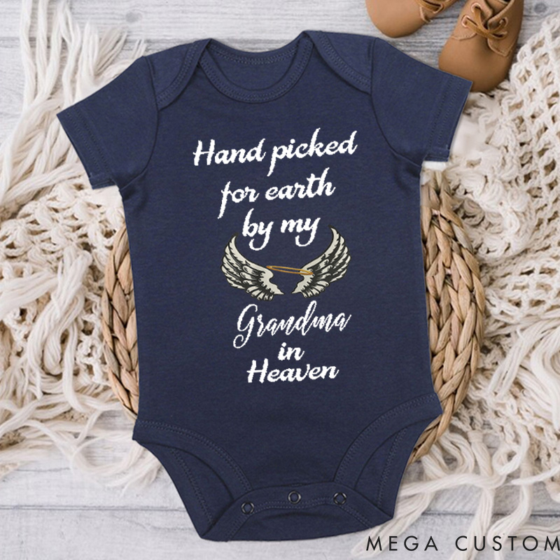 Personalized Handpicked for Earth by My Custom in Heaven Onesie Heaven Sent Onesie Bodysuit Baby Shower Gift Guardian Angel New Baby
