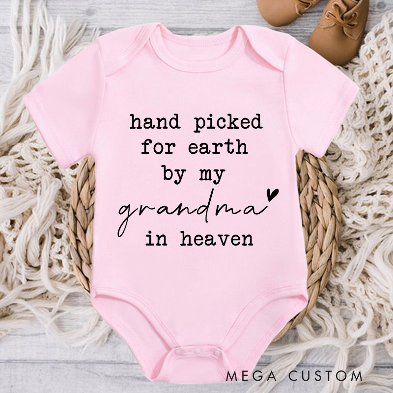 Personalized Handpicked for Earth Onesie in Heaven Onesie Bodysuit Baby Announcement Onesie Baby Shower Gift Heaven Sent Onesie New Baby Gift