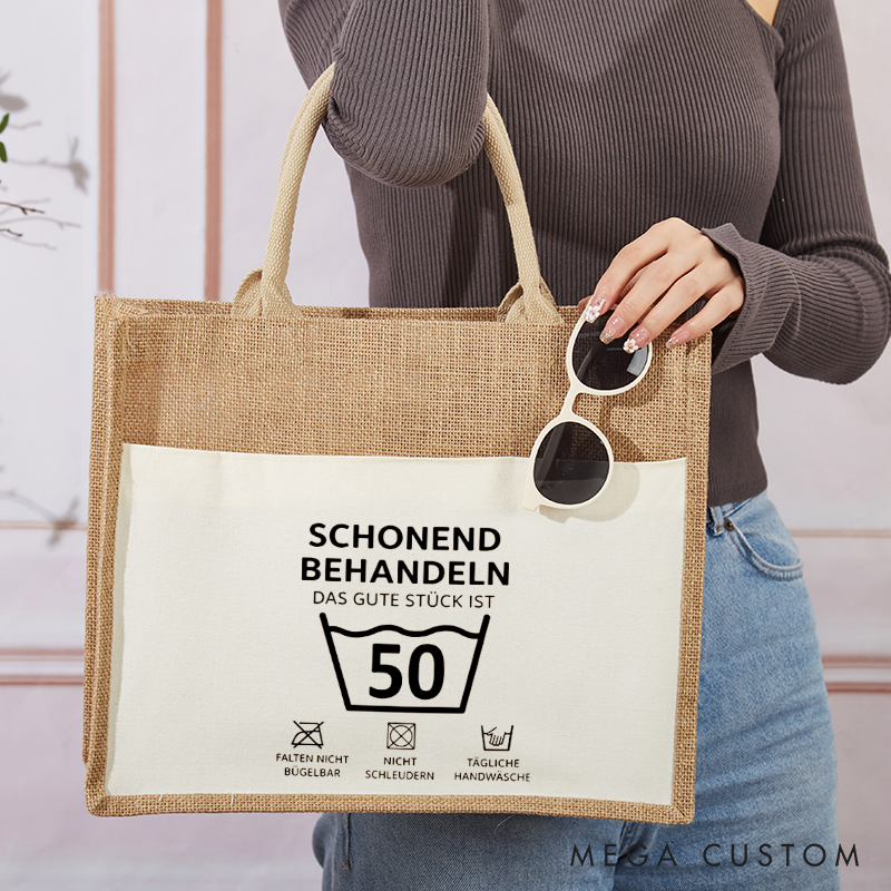 Birthday Jute Bag Birthday Gift Sustainable Gift Bag Shopping Bag for Mom Wife