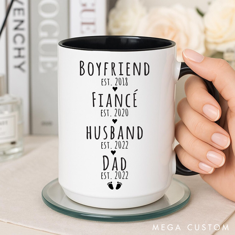 Personalized First Time Dad Mug from Wife Funny Dad-to-Be Gift Gift for New Dad Pregnancy Reveal Gift for Husband Boyfriend