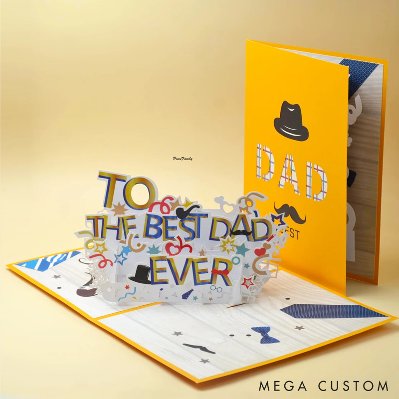 Pop Up fathers day gifts Card 3D Fathers Day Card Greeting Cards to The Best Dad Birthday Card Gift with Envelope 