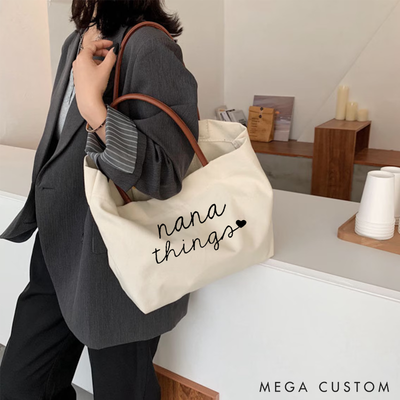 Personalized Grandma Gift Nana Things Tote Bag Mothers Day Gift For Grandma New Grandma Gift