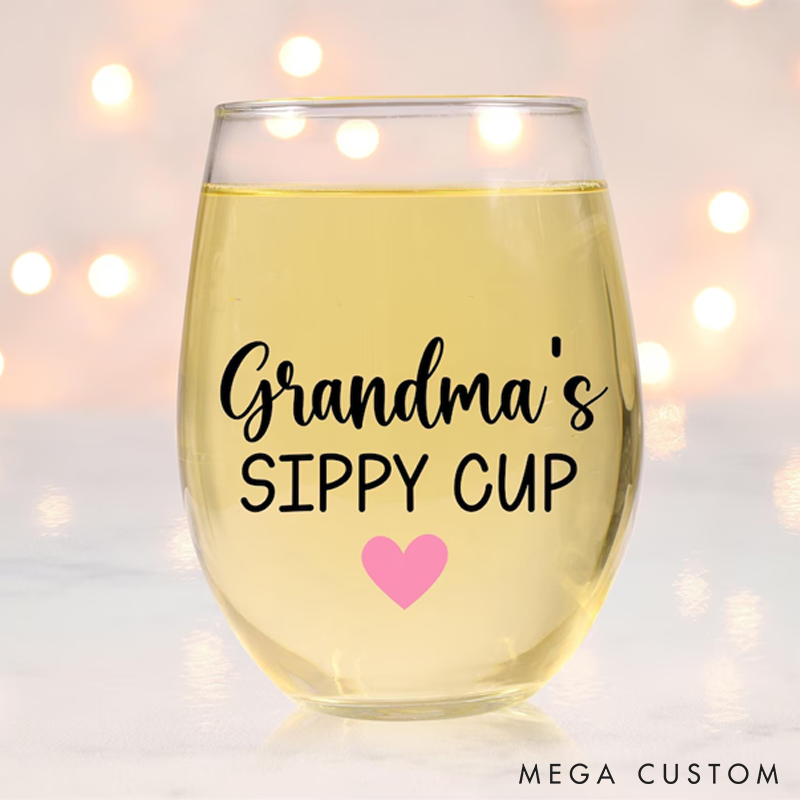 Personalized Grandma Gift Grandma Gift Ideas Grandma's Sippy Cup Wine Glass Grandma Christmas Gift Grandma Birthday Gift