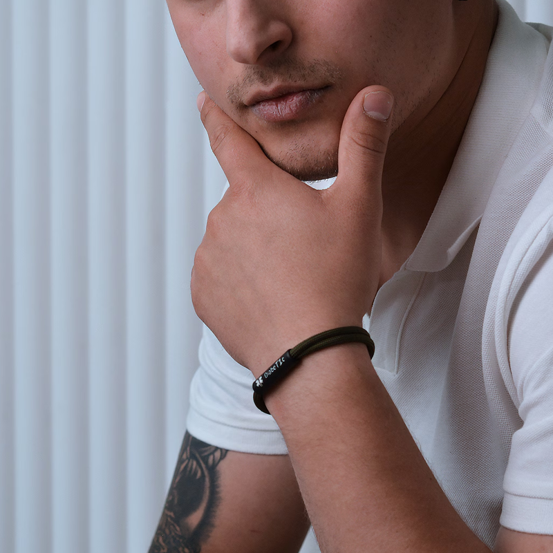 Personalized Mens Bracelet Custom Rope Bracelet Gift for Him Waterproof Cord Mens Jewelry Gift for Husband Boyfriend