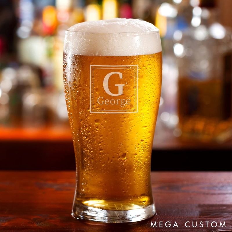 Personalized Beer Glasses Engraved Glasses Custom Barware Gift for Him Glass Beer Gifts for Boyfriend Husband