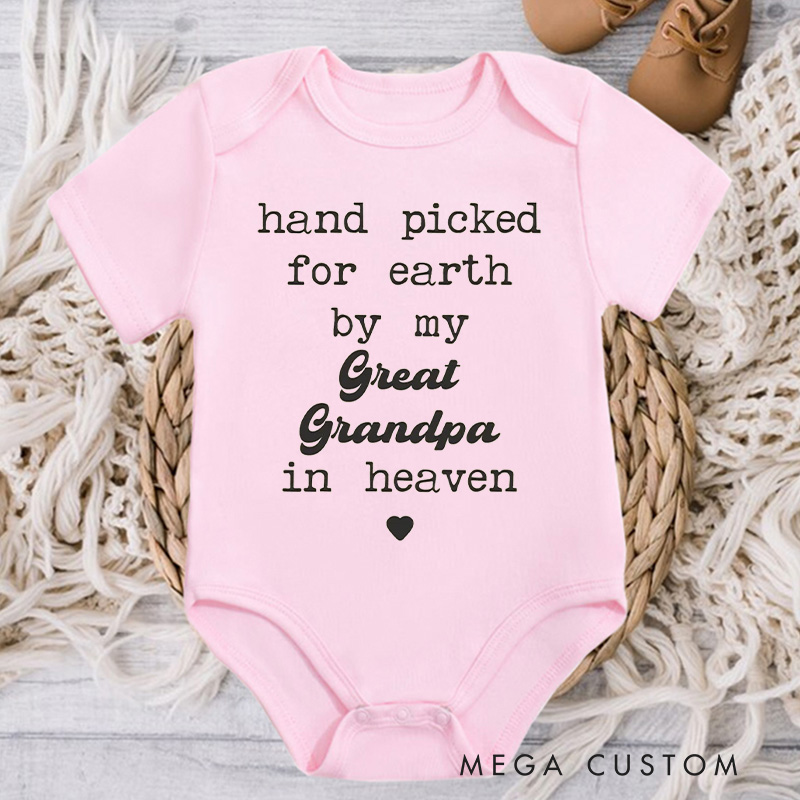 Personalized Handpicked from Heaven Onesie Baby Announcement Onesie Memorial Bodysuit Baby Shower Gift Newborn Onesie Heaven Sent Onesie New Baby Gift