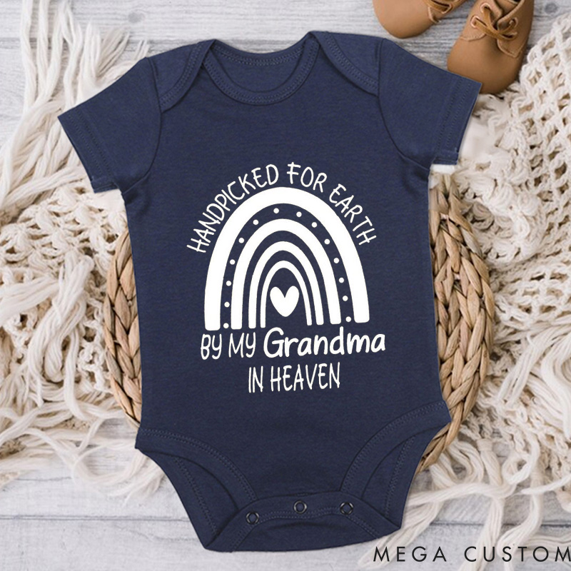Personalized Handpicked for Earth Onesie Heaven Sent Bodysuit in Heaven Onesie Baby Announcement Onesie New Baby Gift Baby Shower Gift