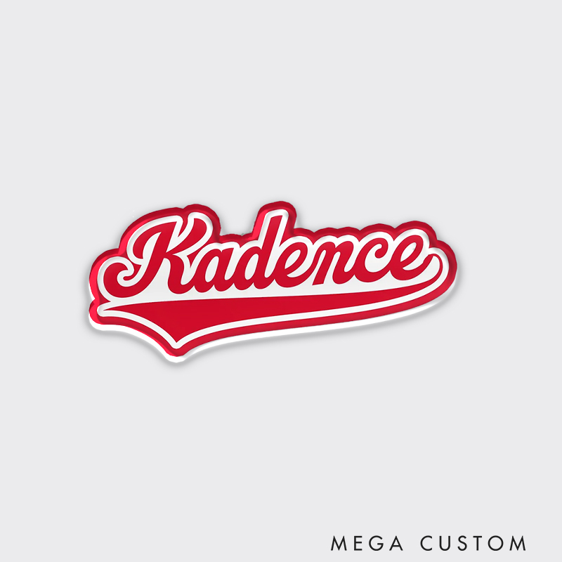 Personalized Custom Name Fridge Magnet with Sleek Baseball-Themed Style  