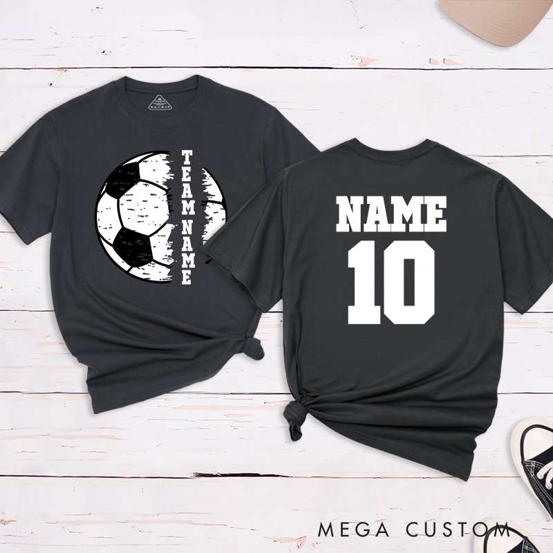 Personalized Soccer Team T-Shirt with Custom Name and Number