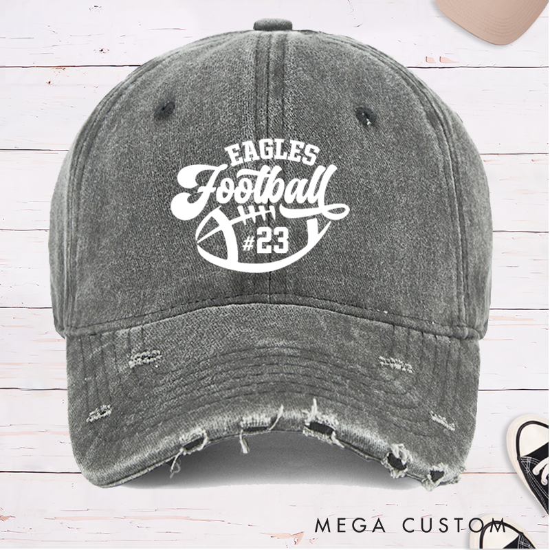 Personalized American Football Cap with Custom Team Name and Number for Sports Fans