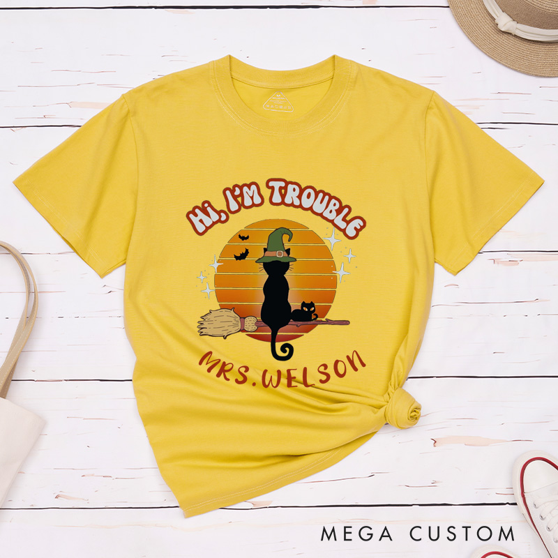 Personalized Where I Go Trouble Follows Retro Couple Halloween Matching Shirt 