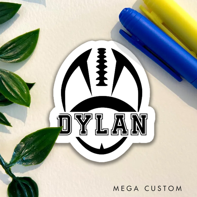 Personalized American Football and Rugby Sticker with Custom Player Name - Sports Decal