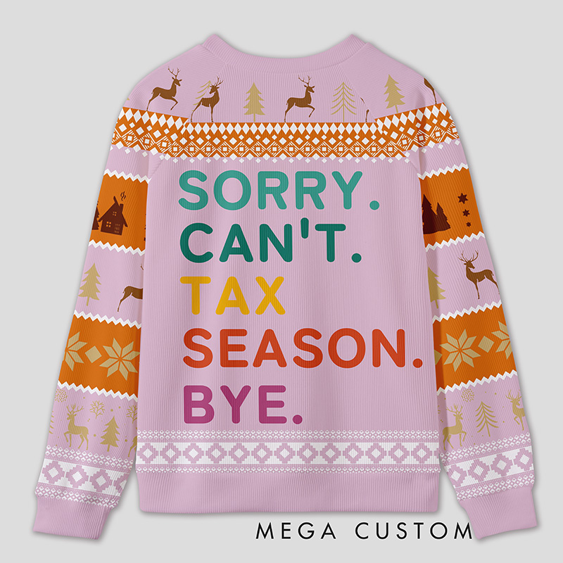Personalized Tax Season Survival Humor Ugly Sweater Office Holiday Party Gift for Accountants