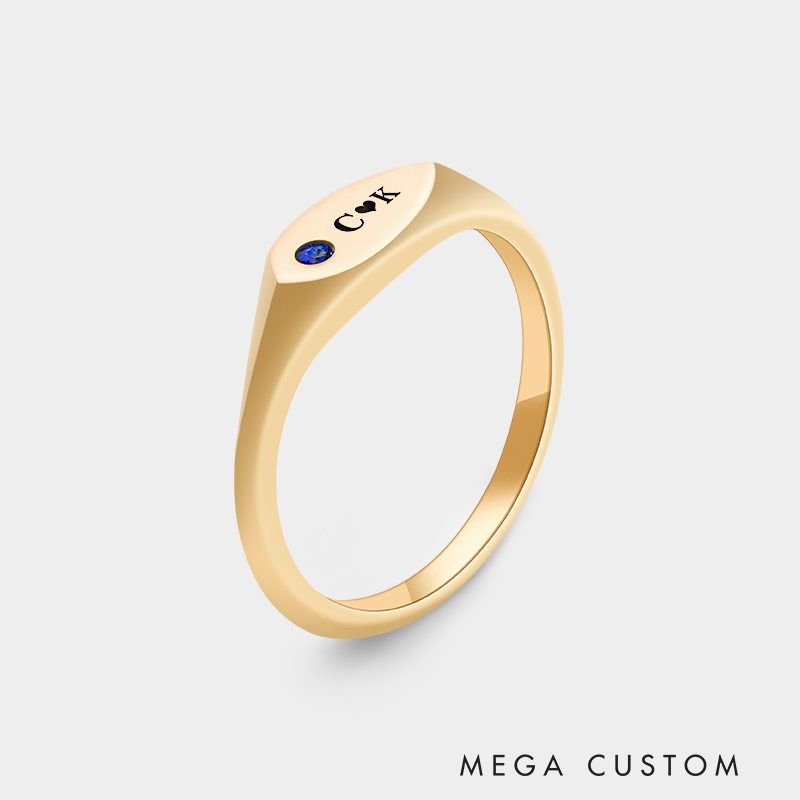 Personalized Sterling Silver Teardrop Couple's Ring Necklace Necklace 925 Sterling Silver Gifts for Her