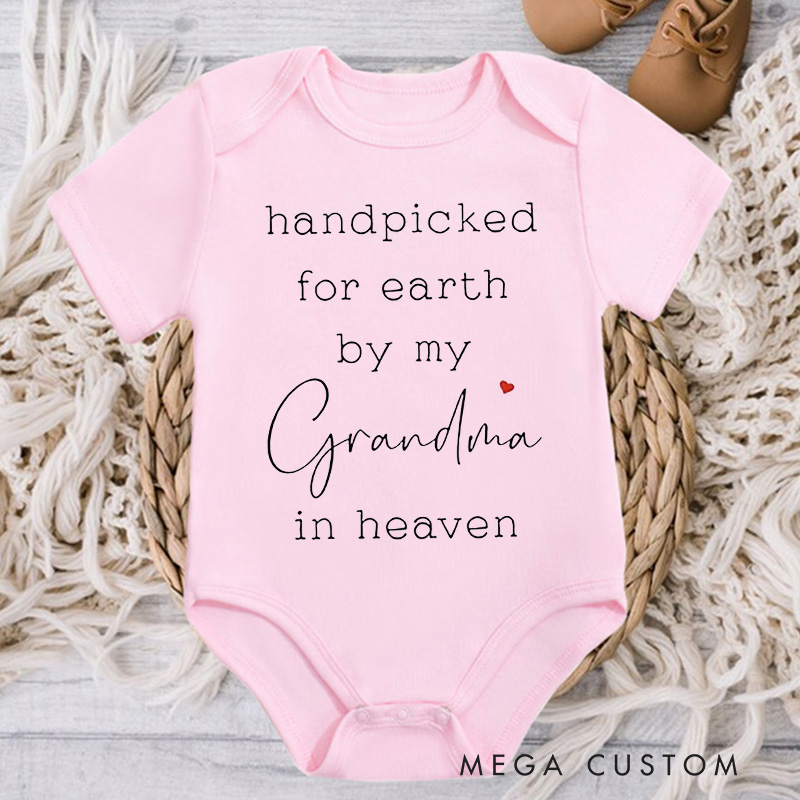 Personalized Baby Onesie Handpicked for Earth Onesie in Heaven Bodysuit Custom Heaven Sent Onesie Announcement Onesie Baby Shower Gift New Baby