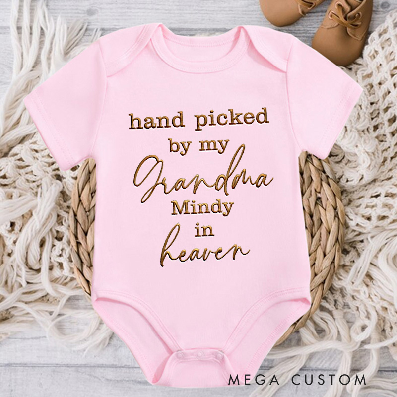 Personalized Baby Onesie Handpicked for Earth Onesie Embroidered Heaven Sent Onesie in Heaven Bodysuit Announcement Onesie Baby Shower Gift New Baby