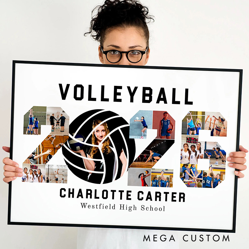 Personalized Volleyball Magazine Cover Poster with Custom Photo and Text