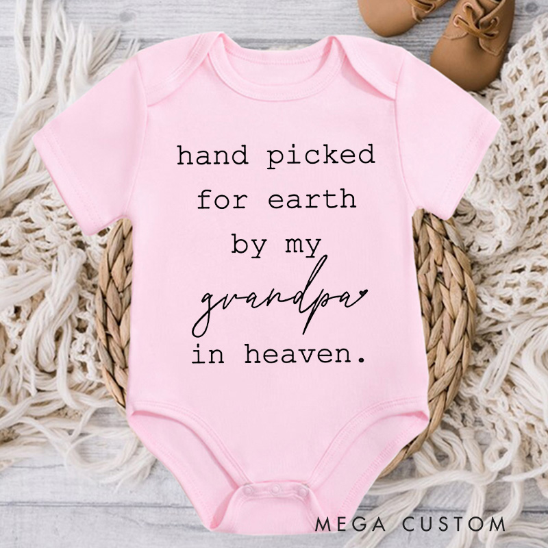 Personalized Baby Onesie Handpicked for Earth Onesie Custom Heaven Sent Onesie in Heaven Bodysuit Announcement Onesie Baby Shower Gift New Baby