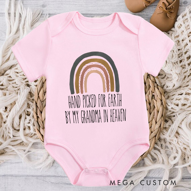 Personalized Handpicked for Earth Onesie Custom Heaven Sent Bodysuit in Heaven Onesie Announcement Onesie Baby Shower Gift New Baby
