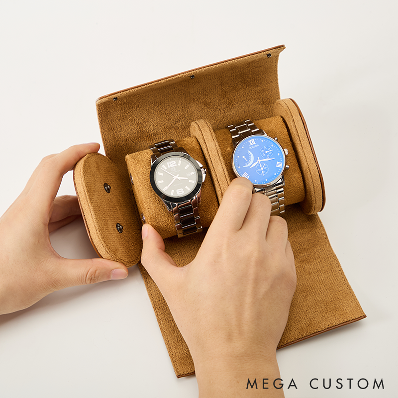 Personalized Leather Watch Case Custom Name Travel Watch Box Engraved Name Leather Watch Case Elegant Storage Gift for Men Fathers and Professionals