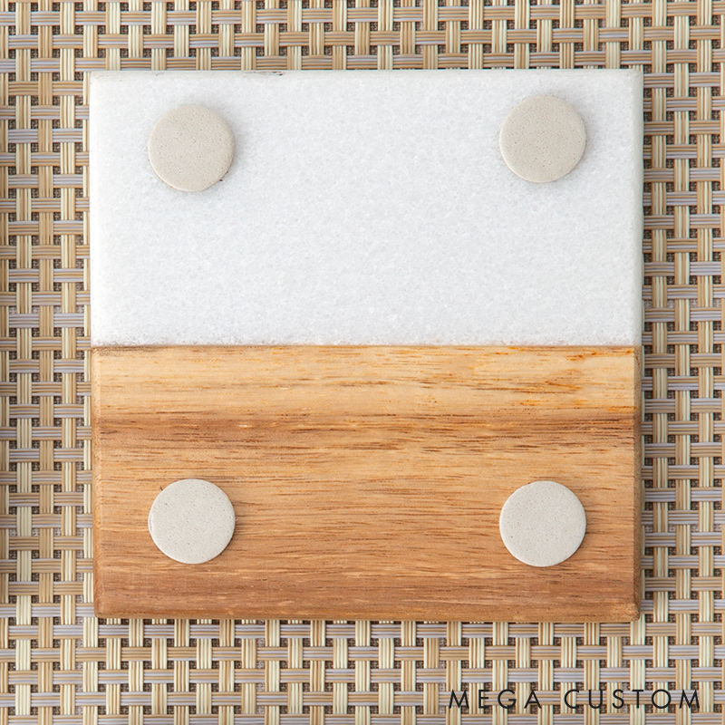 Personalized Wooden and Marble Coasters Custom Coasters with Name Engraved Wood Coaster Gift for Home Decor or Housewarming  