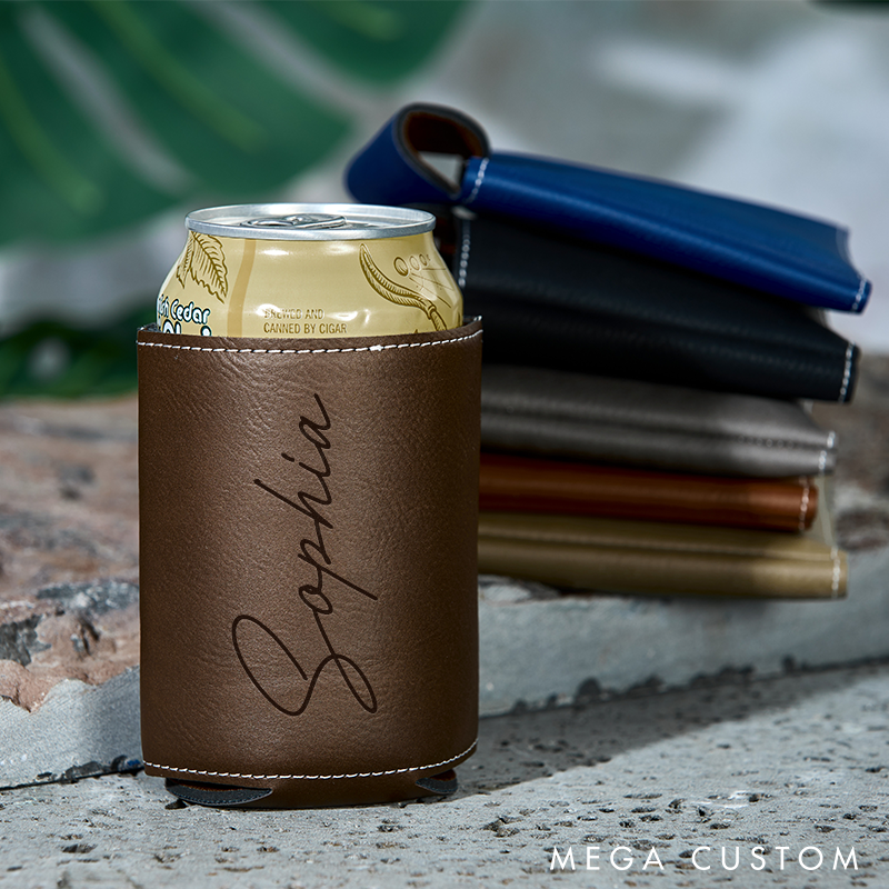 Personalized Can Cooler Custom Beer Can Holder Engraved Can Cooler Bottle Holder Gift for Him Groomsmen Gifts