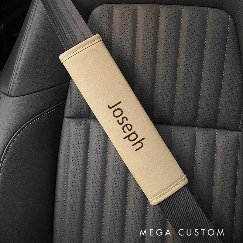 Personalized Seat Belt Cover Custom Name Car Seatbelt Cover Shoulder Seat Belt Unique Gift for Him or Her