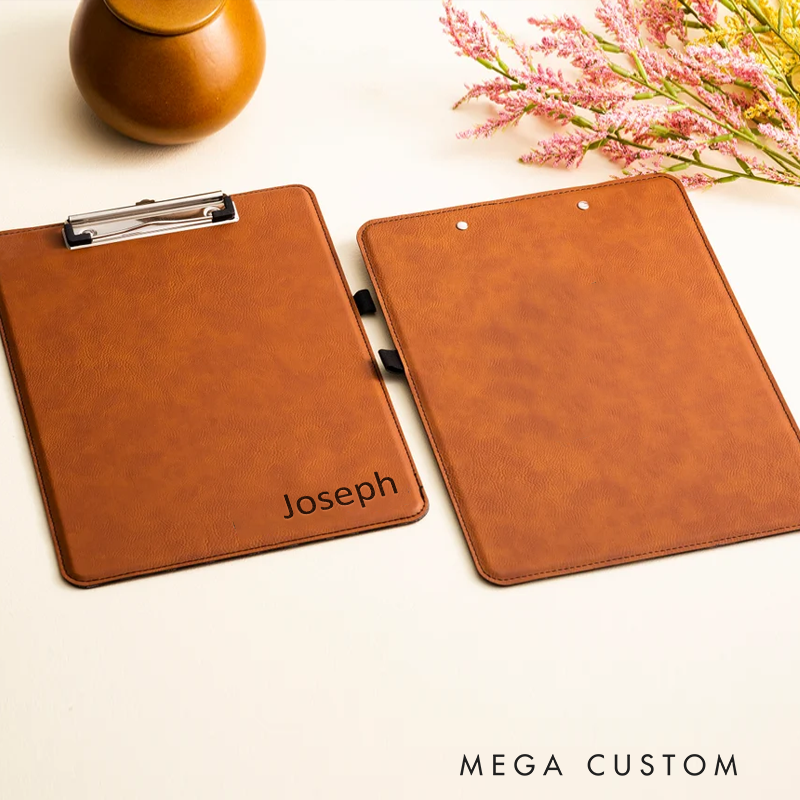 Personalized Leather Clipboard Custom Name Professional Writing Pad for Office and School  