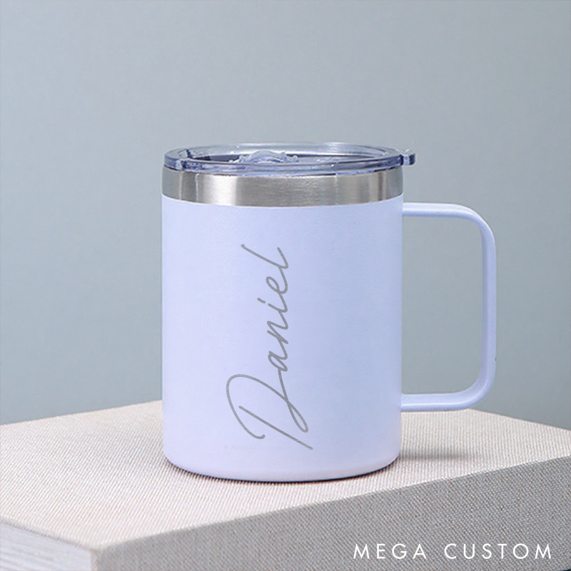 Personalized Insulated Coffee Mug with Custom Name Stainless Steel Travel Cup with Lid for Hot and Cold Drinks 