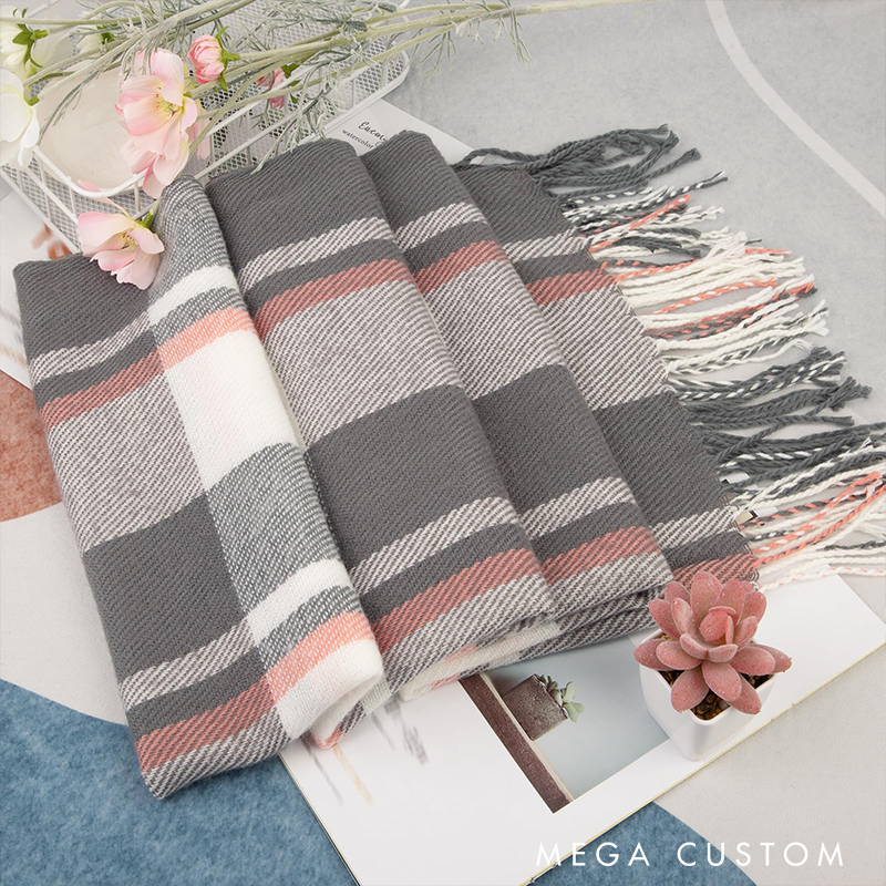 Personalised Name Embroidered Scarf for Men Custom Monogram Scarf Winter Long Scarves Gifts for Boyfriend Dad Husband