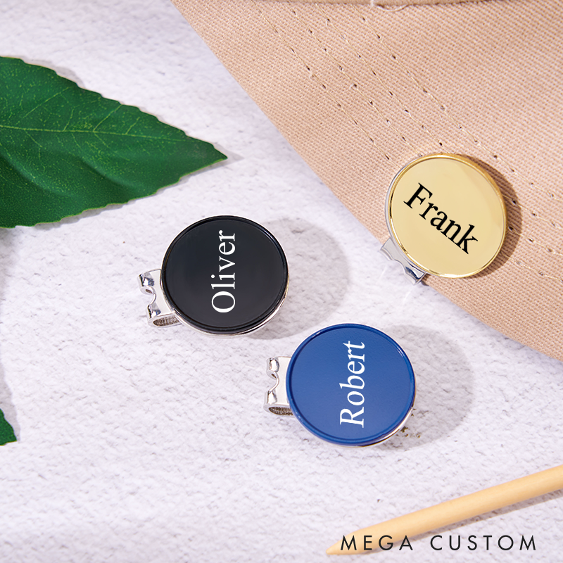 Personalized Golf Ball Marker With Magnetic Hat Clip Engraved Hat Ball Marker Golf Accessory Golf Groomsman Gift Golfer Gif Golf Ball Gift