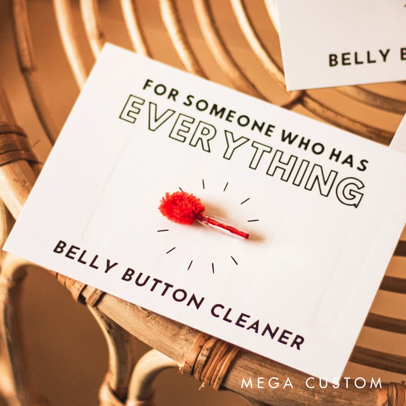 Red Belly Button Lint Brush Gag Gift Stocking Stuffer | Belly Button Cleaner Funny Gift for Christmas Stockings Novelty Gifts